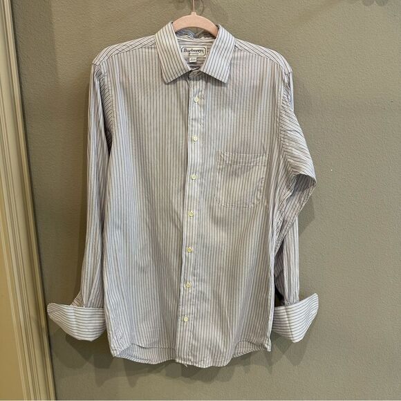 Burberrys |Men’s 15 / 33 | Striped Men's Shirt French cuff button down - Picture 1 of 12